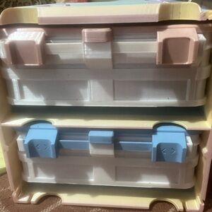 3d printed Plastic Stackable Storage Drawers in Pastel Pink & Blue
